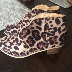 Leopard print booties